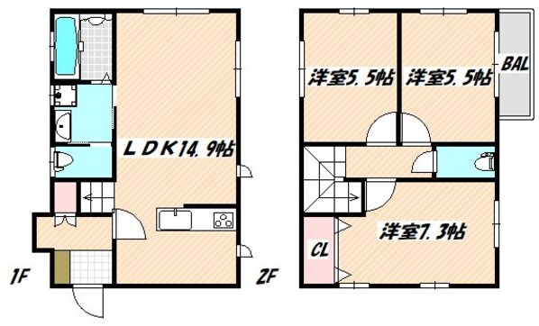 船橋法典駅 徒歩20分 1-2階の物件間取画像